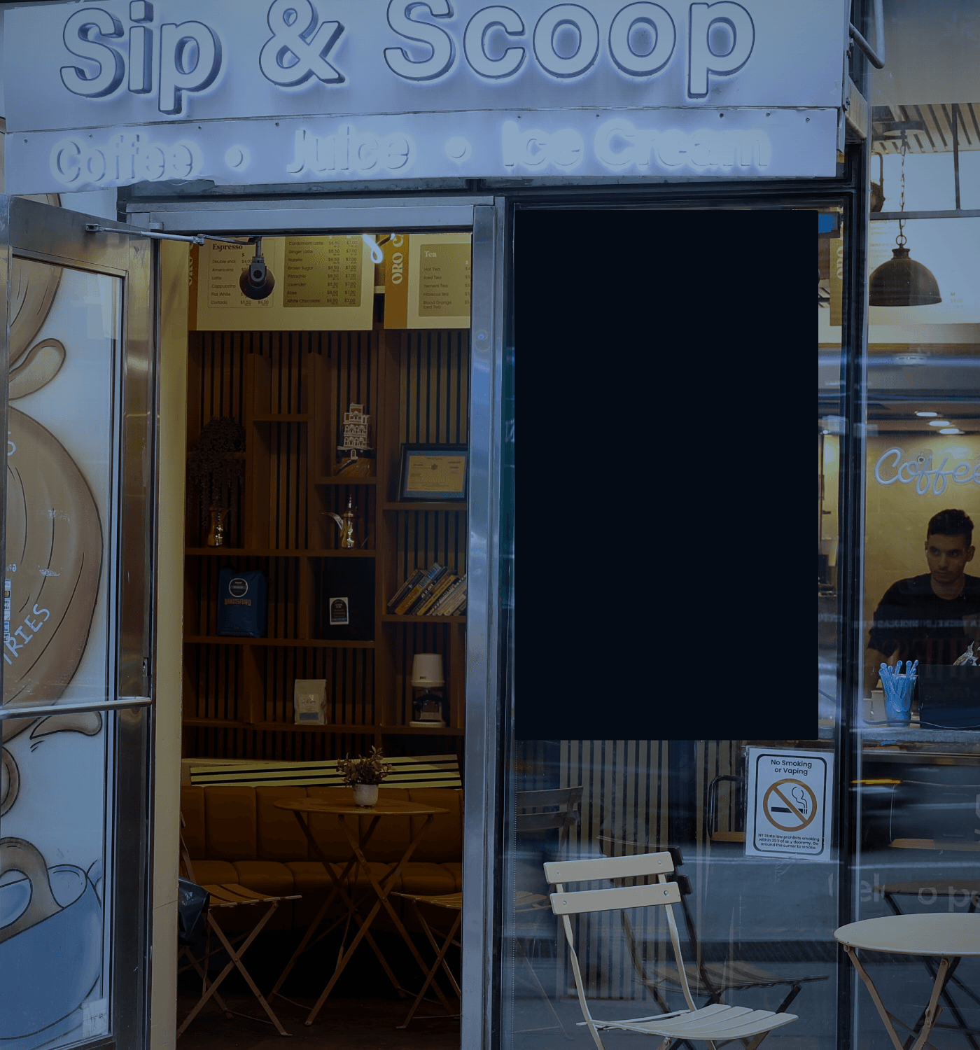 PrimeSight venue mockup with a blank in-venue screen ready for Prism creative
